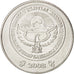 KYRGYZSTAN, 3 Som, 2008, KM #15, MS(63), Nickel Plated Steel, 21, 3.18