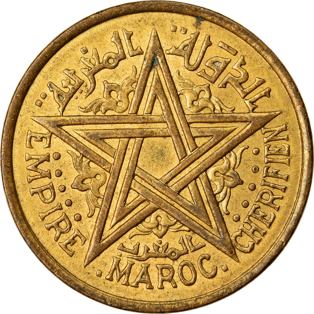 Coin, Morocco, Mohammed V, Franc, 1945, Paris, MS(60-62), Aluminum-Bronze, KM:41