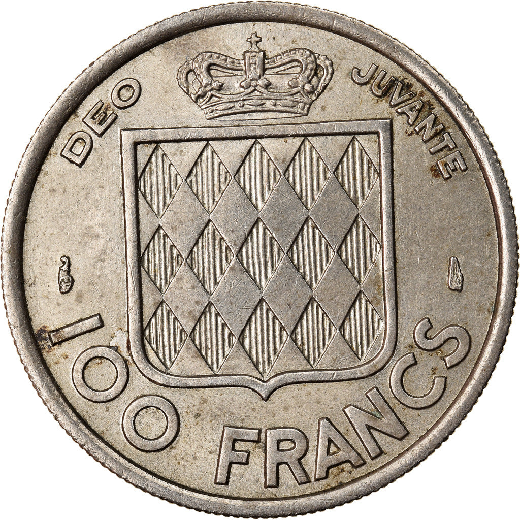 Coin, Monaco, Rainier III, 100 Francs, Cent, 1956, AU(55-58), Copper-nickel