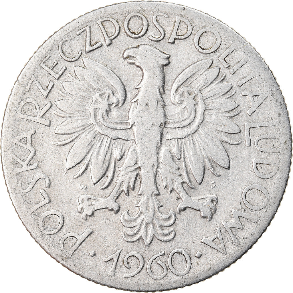 Moneta, Polonia, 5 Zlotych, 1960, Warsaw, BB, Alluminio, KM:47