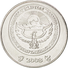 KYRGYZSTAN, 3 Som, 2008, KM #15, MS(63), Nickel Plated Steel, 21, 3.22