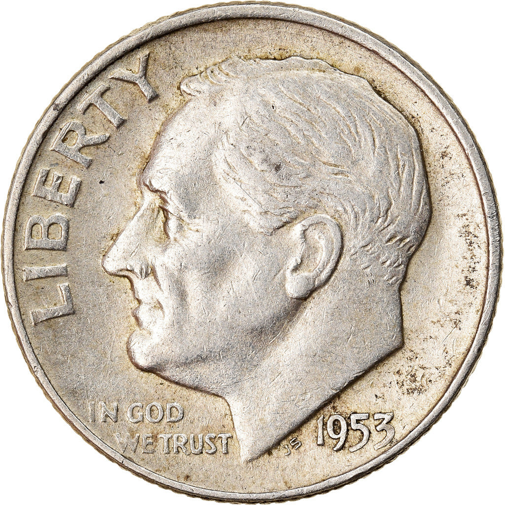 Coin, United States, Dime, 1953, Denver, AU(55-58), Silver