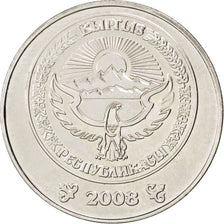 Coin, KYRGYZSTAN, 3 Som, 2008, MS(63), Nickel plated steel, KM:15