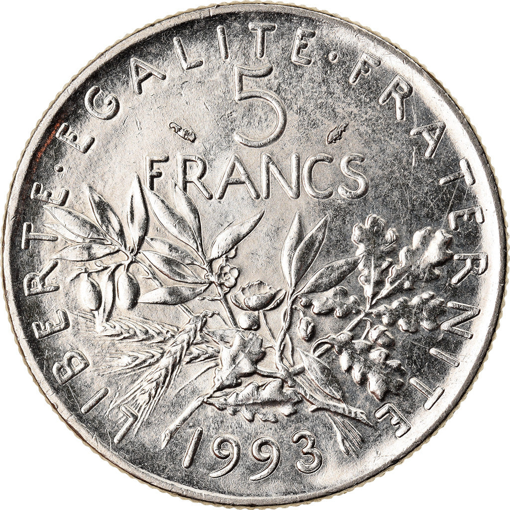Coin, France, Semeuse, 5 Francs, 1993, Paris, MS(60-62), Nickel Clad