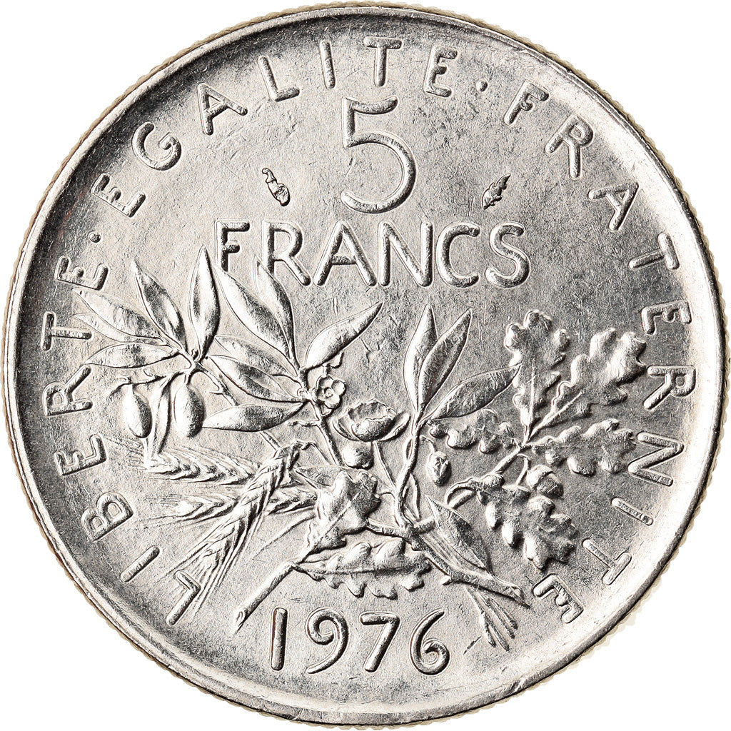 Coin, France, Semeuse, 5 Francs, 1976, Paris, MS(60-62), Nickel Clad