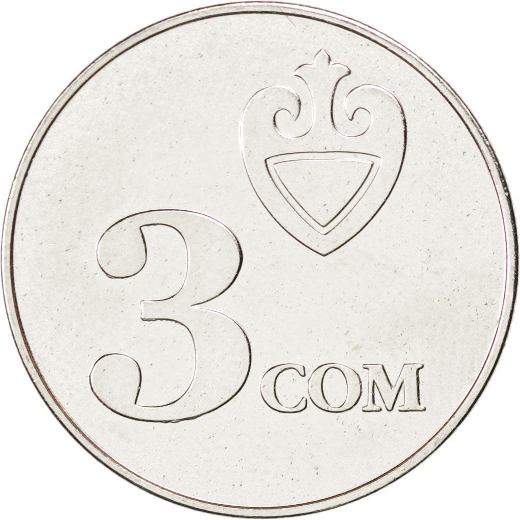 Monnaie, KYRGYZSTAN, 3 Som, 2008, SPL, Nickel plated steel, KM:15