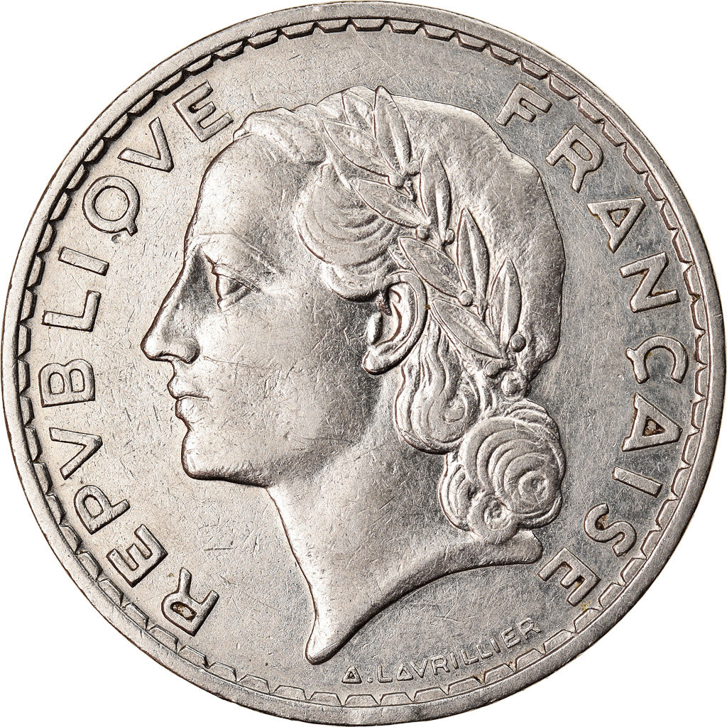 Moneta, Francja, Lavrillier, 5 Francs, 1933, Paris, AU(50-53), Nikiel, KM:888
