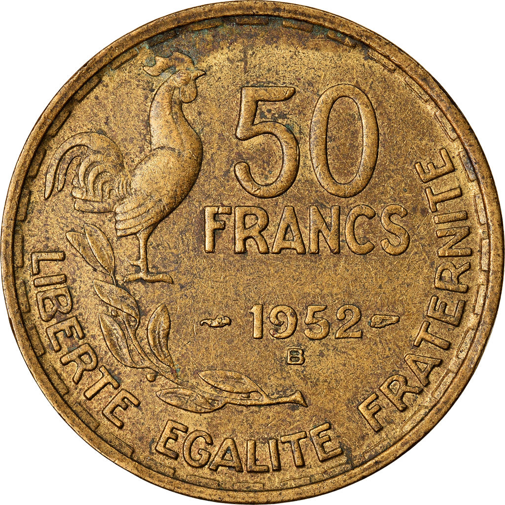 Moneta, Francja, Guiraud, 50 Francs, 1952, Beaumont - Le Roger, EF(40-45)