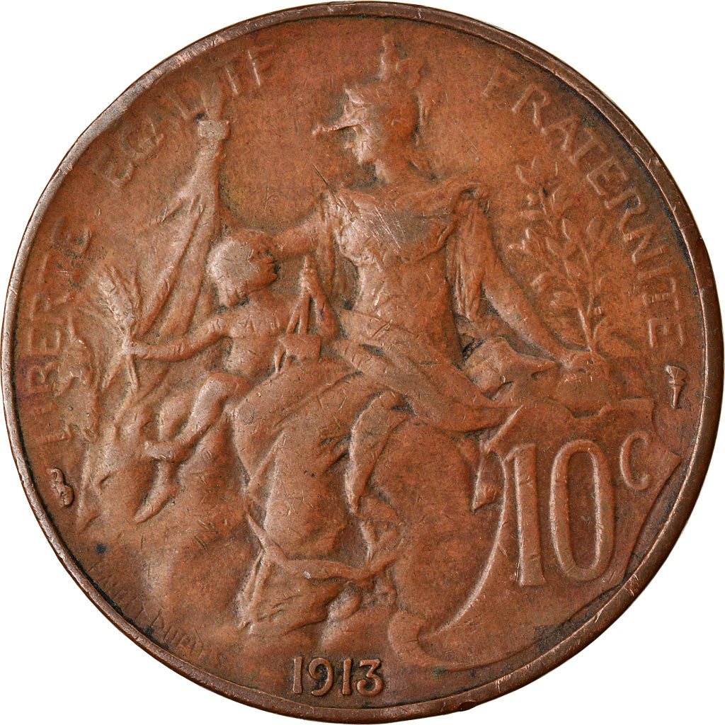 Münze, Frankreich, Dupuis, 10 Centimes, 1913, Paris, SS, Bronze, KM:843