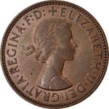 Coin, Great Britain, Elizabeth II, 1/2 Penny, 1956, AU(50-53), Bronze, KM:882