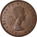 Coin, Great Britain, Elizabeth II, 1/2 Penny, 1956, AU(50-53), Bronze, KM:882