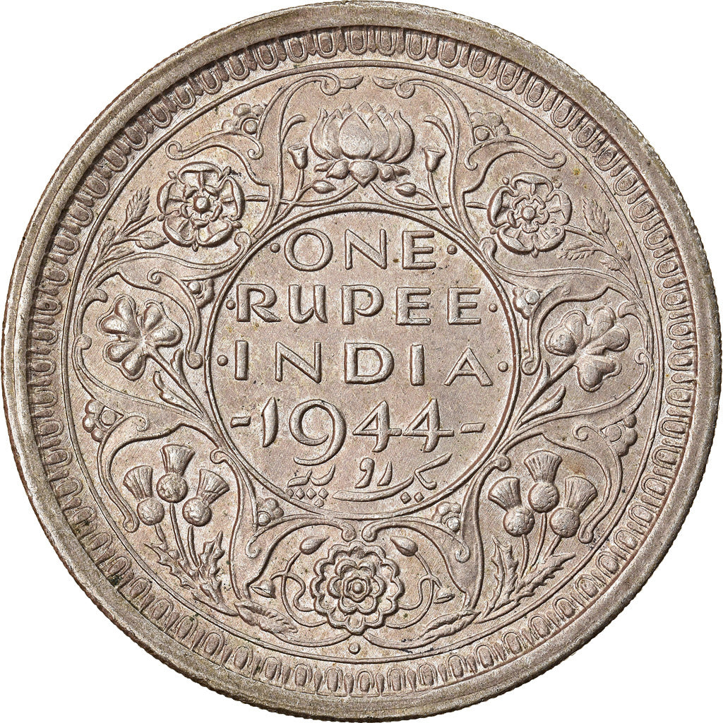 Coin, INDIA-BRITISH, George VI, Rupee, 1944, AU(50-53), Silver, KM:557.1