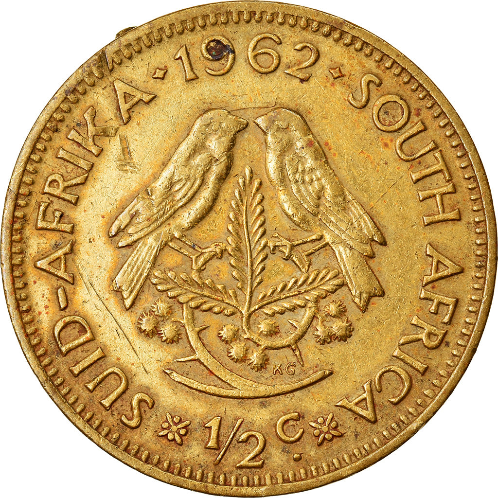 Coin, South Africa, 1/2 Cent, 1962, EF(40-45), Brass, KM:56