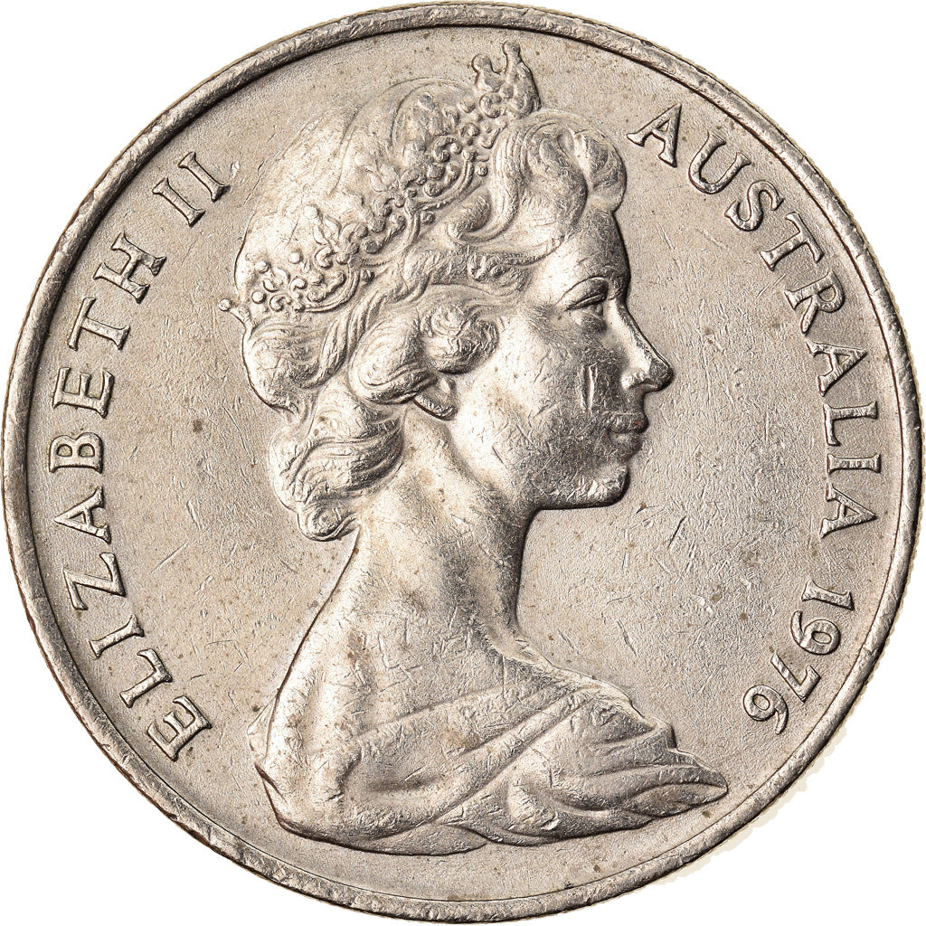 Coin, Australia, Elizabeth II, 20 Cents, 1976, AU(50-53), Copper-nickel, KM:66