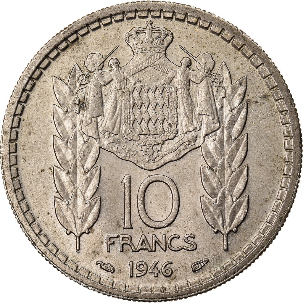 Coin, Monaco, Louis II, 10 Francs, 1946, AU(55-58), Copper-nickel, KM:123