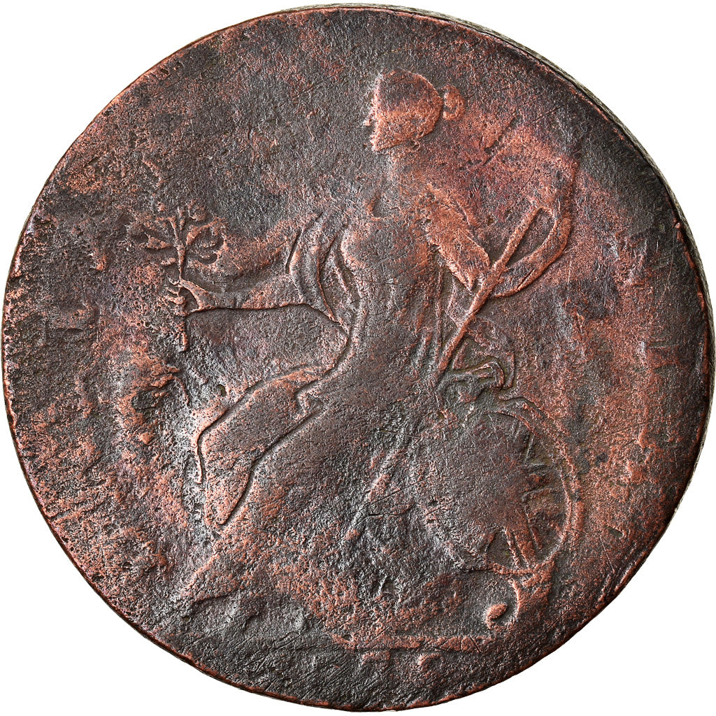 Coin, Great Britain, George III, 1/2 Penny, 1775, F(12-15), Copper, KM:601