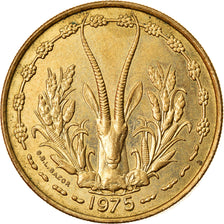 Coin, West African States, 25 Francs, 1975, AU(55-58), Aluminum-Bronze, KM:5