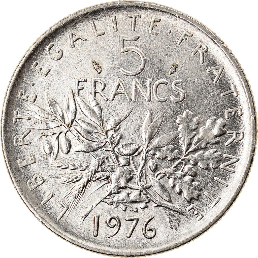 Münze, Frankreich, Semeuse, 5 Francs, 1976, Paris, VZ+, Nickel Clad
