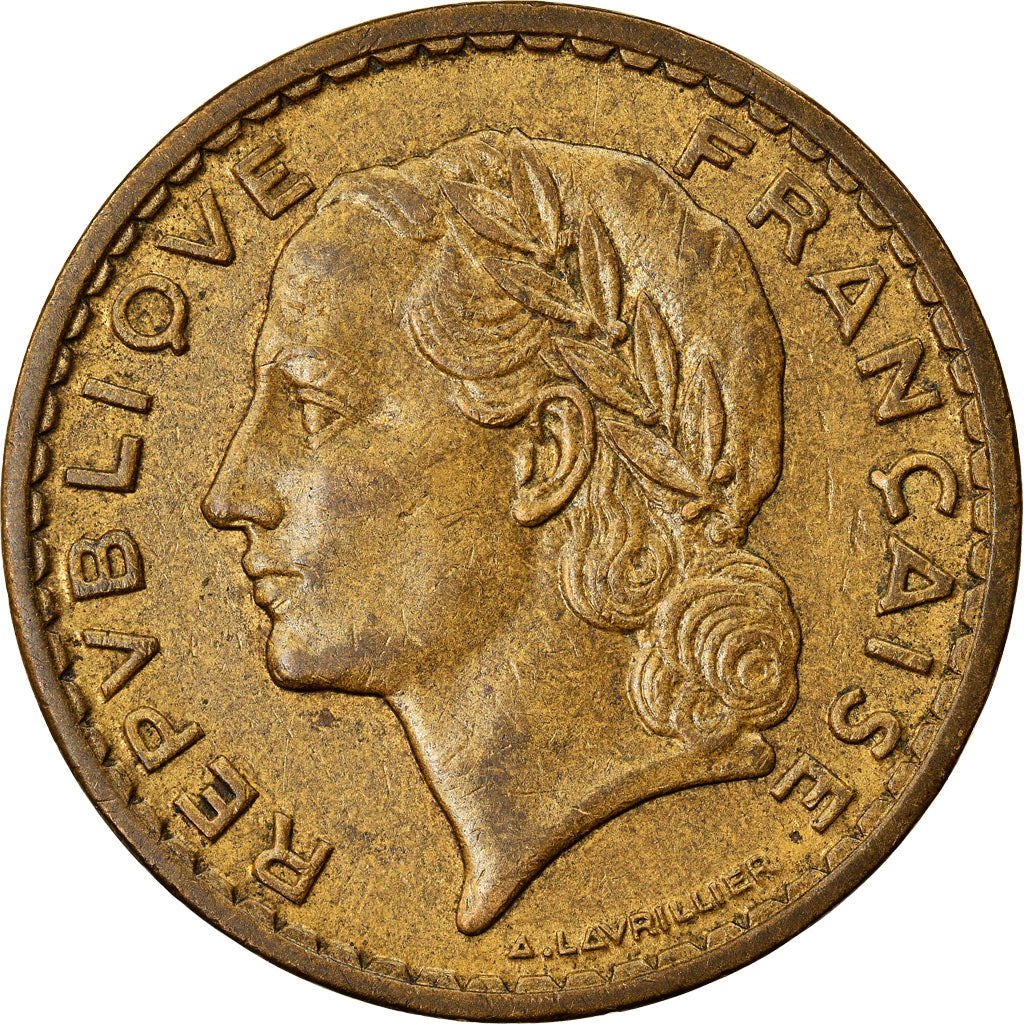 Coin, France, Lavrillier, 5 Francs, 1940, AU(55-58), Aluminum-Bronze, KM:888a.1