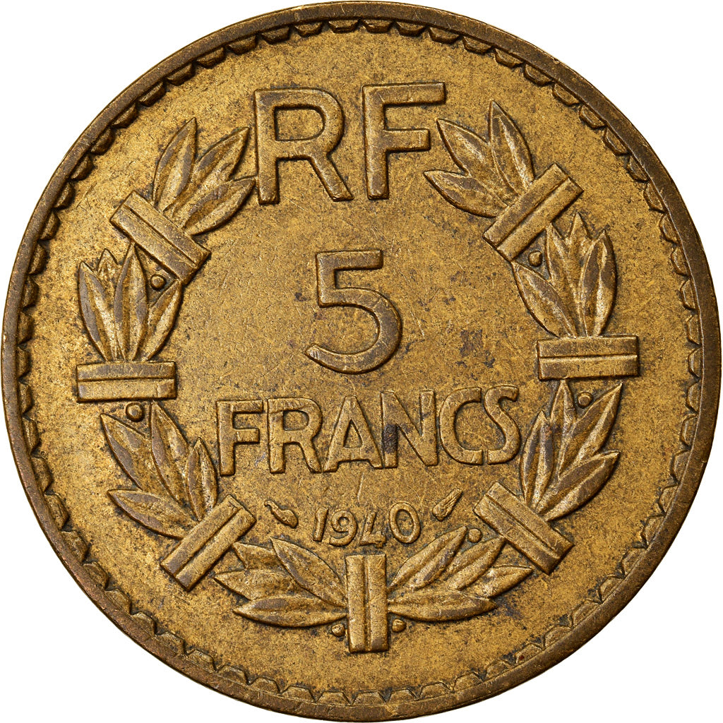 Coin, France, Lavrillier, 5 Francs, 1940, AU(55-58), Aluminum-Bronze, KM:888a.1