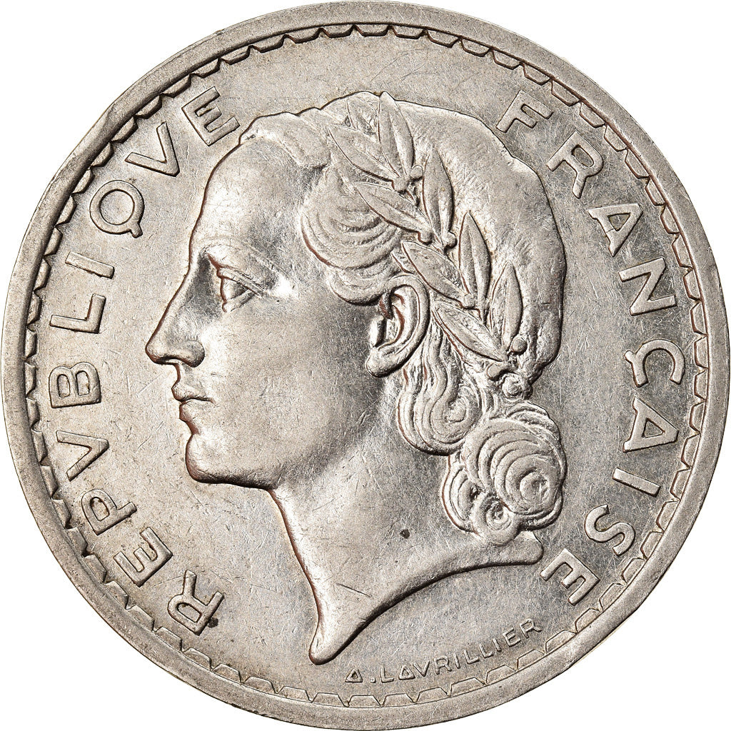 Coin, France, Lavrillier, 5 Francs, 1935, Paris, AU(50-53), Nickel, KM:888