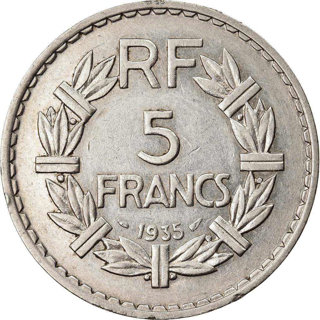 Coin, France, Lavrillier, 5 Francs, 1935, Paris, AU(50-53), Nickel, KM:888