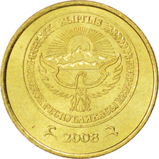 KYRGYZSTAN, Tiyin, 2008, KM #11, MS(63), Aluminum-Bronze, 13.98, 0.95
