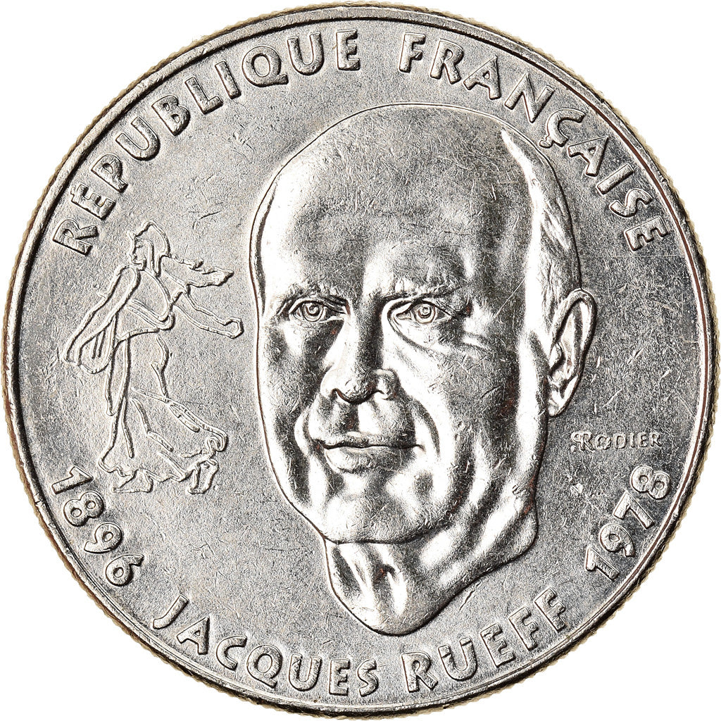 Coin, France, Jacques Rueff, Franc, 1996, AU(55-58), Nickel, KM:1160