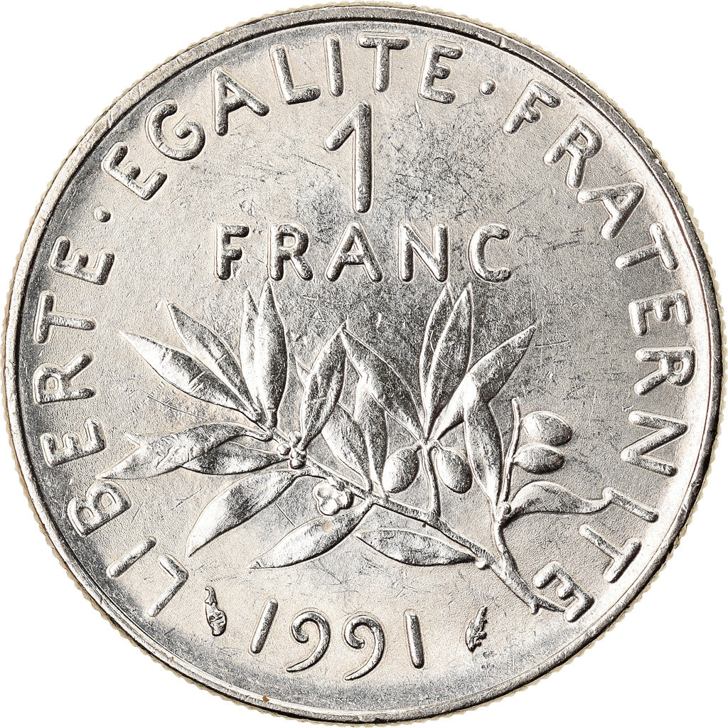 Moneta, Francia, Semeuse, Franc, 1991, Paris, SPL-, Nichel, KM:925.1
