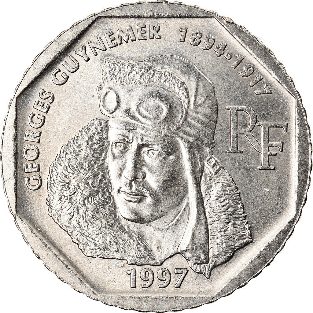 Coin, France, Guynemer, 2 Francs, 1997, AU(55-58), Nickel, KM:1187, Gadoury:550