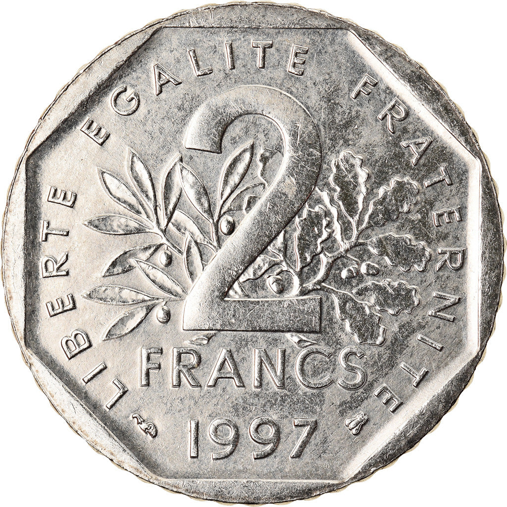 Münze, Frankreich, Semeuse, 2 Francs, 1997, VZ, Nickel, KM:942.2, Gadoury:547