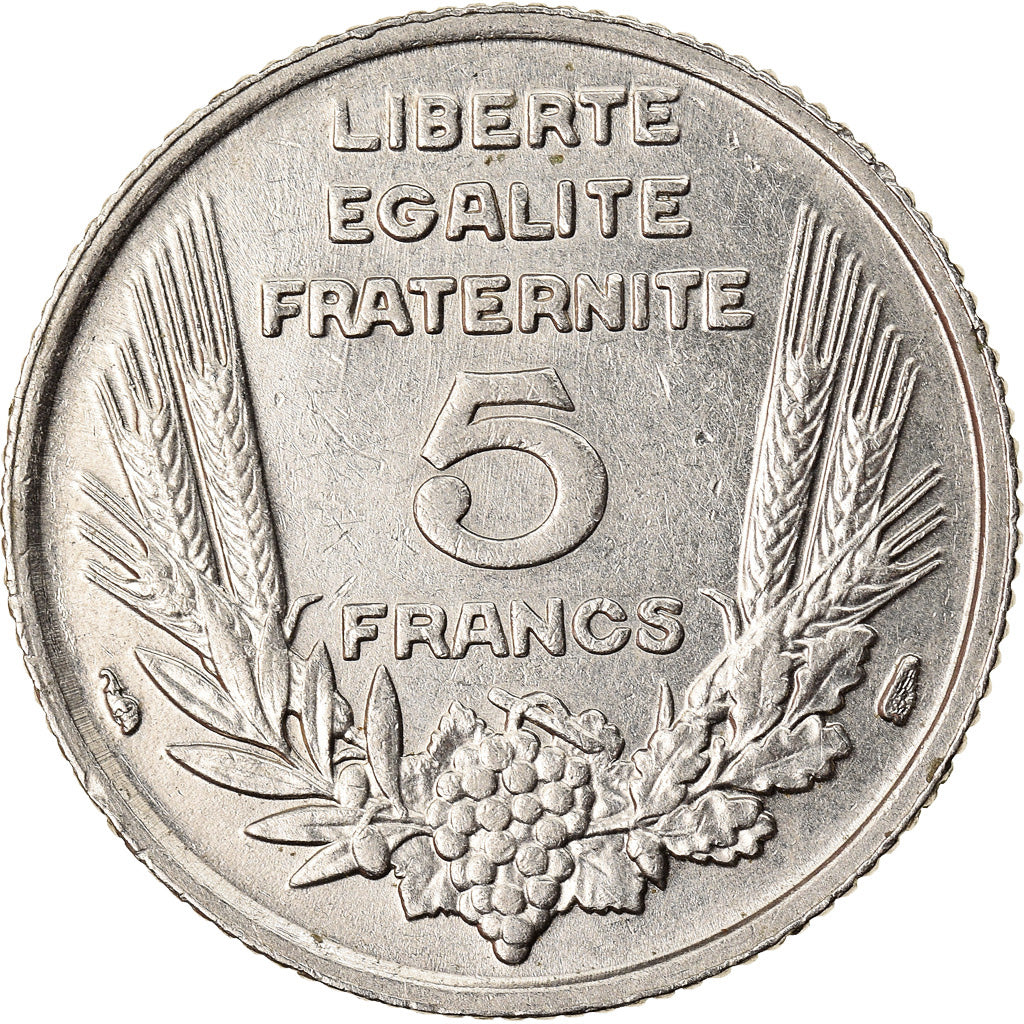 Coin, France, Bazor, 5 Francs, 1933, Paris, AU(55-58), Nickel, KM:887