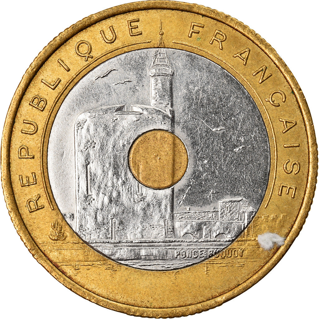 Münze, Frankreich, Jeux Méditerranéens, 20 Francs, 1993, VZ, Tri-Metallic