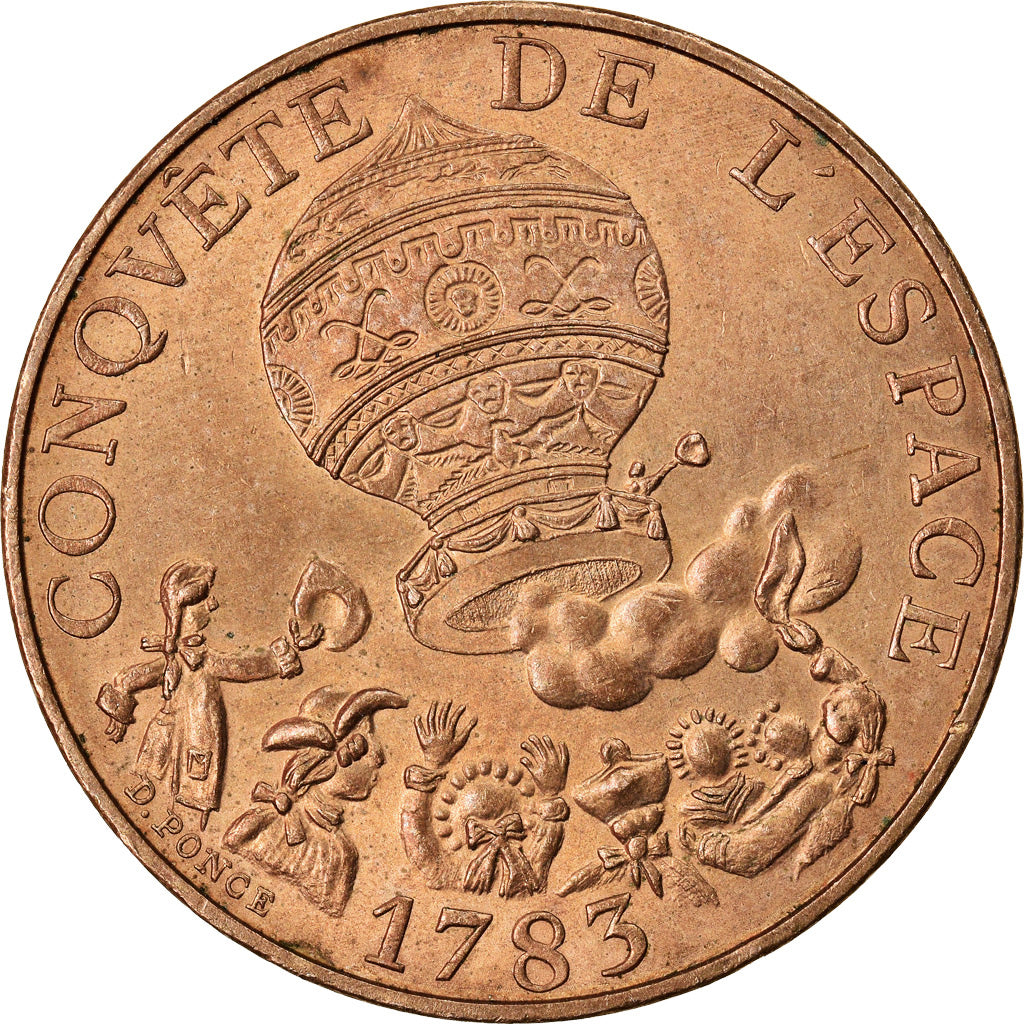 Moneta, Francja, La conquête, 10 Francs, 1983, AU(55-58), Nikiel-Brąz, KM:952