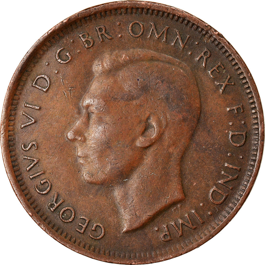Münze, Australien, George VI, 1/2 Penny, 1945, SS+, Bronze, KM:41