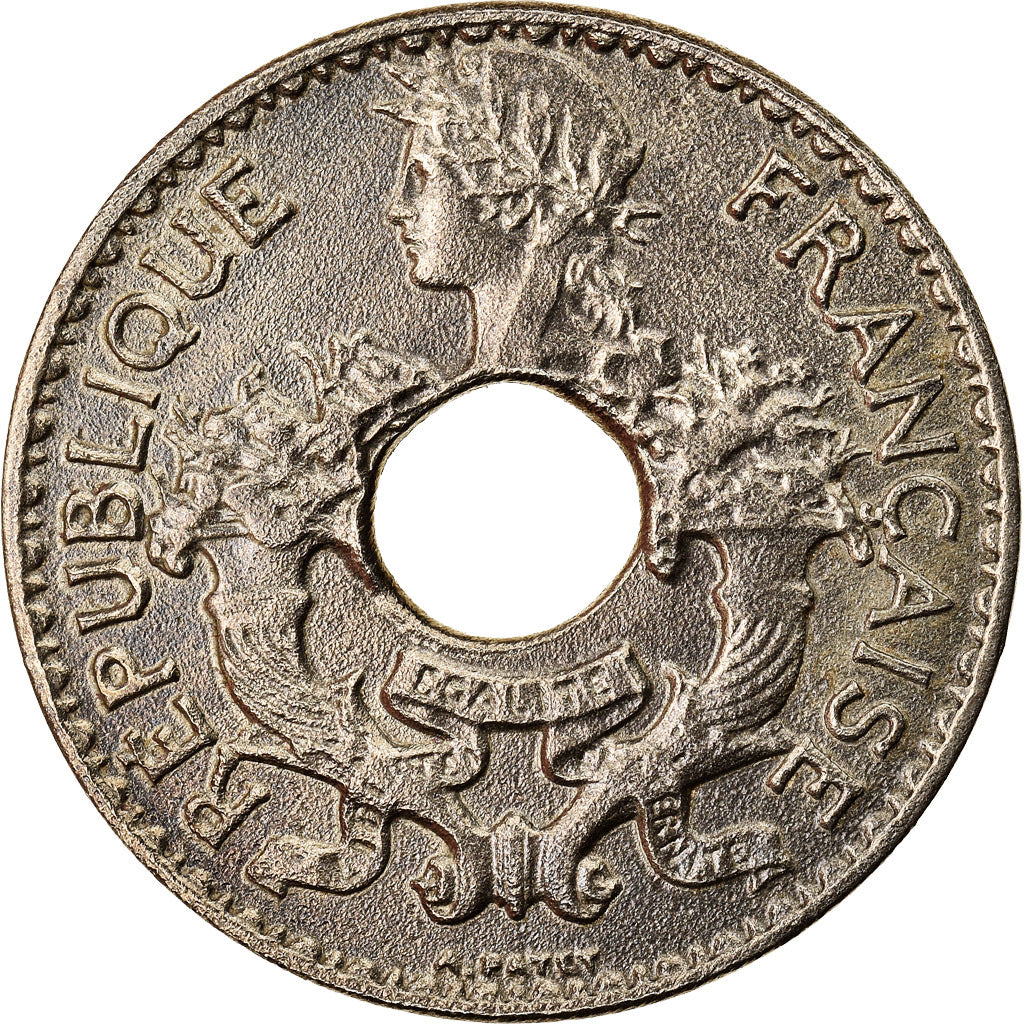 Munten, FRANS INDO-CHINA, 5 Cents, 1938, Paris, PR, Nickel-brass, KM:18.1a