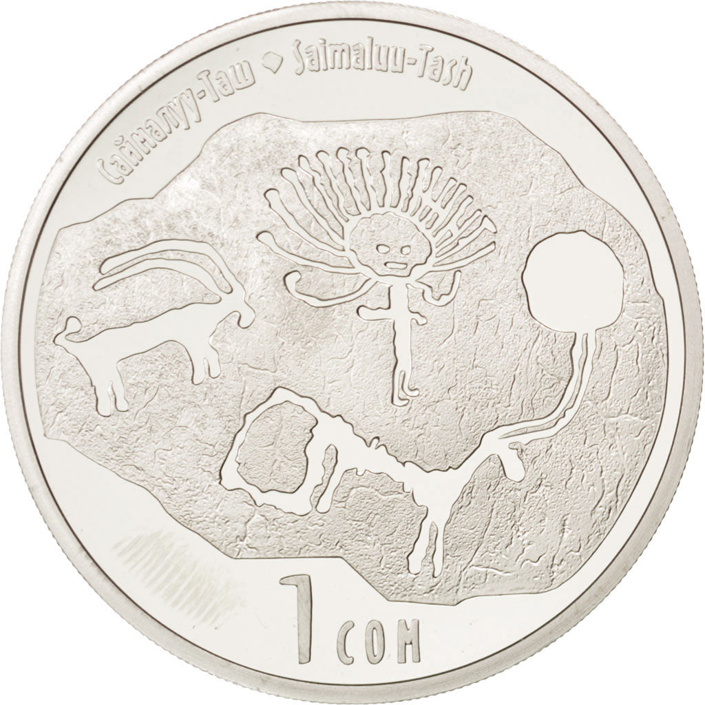 KYRGYZSTAN, 1 Som, 2013, KM #New, MS(63), Cupro-nickel, 12.09