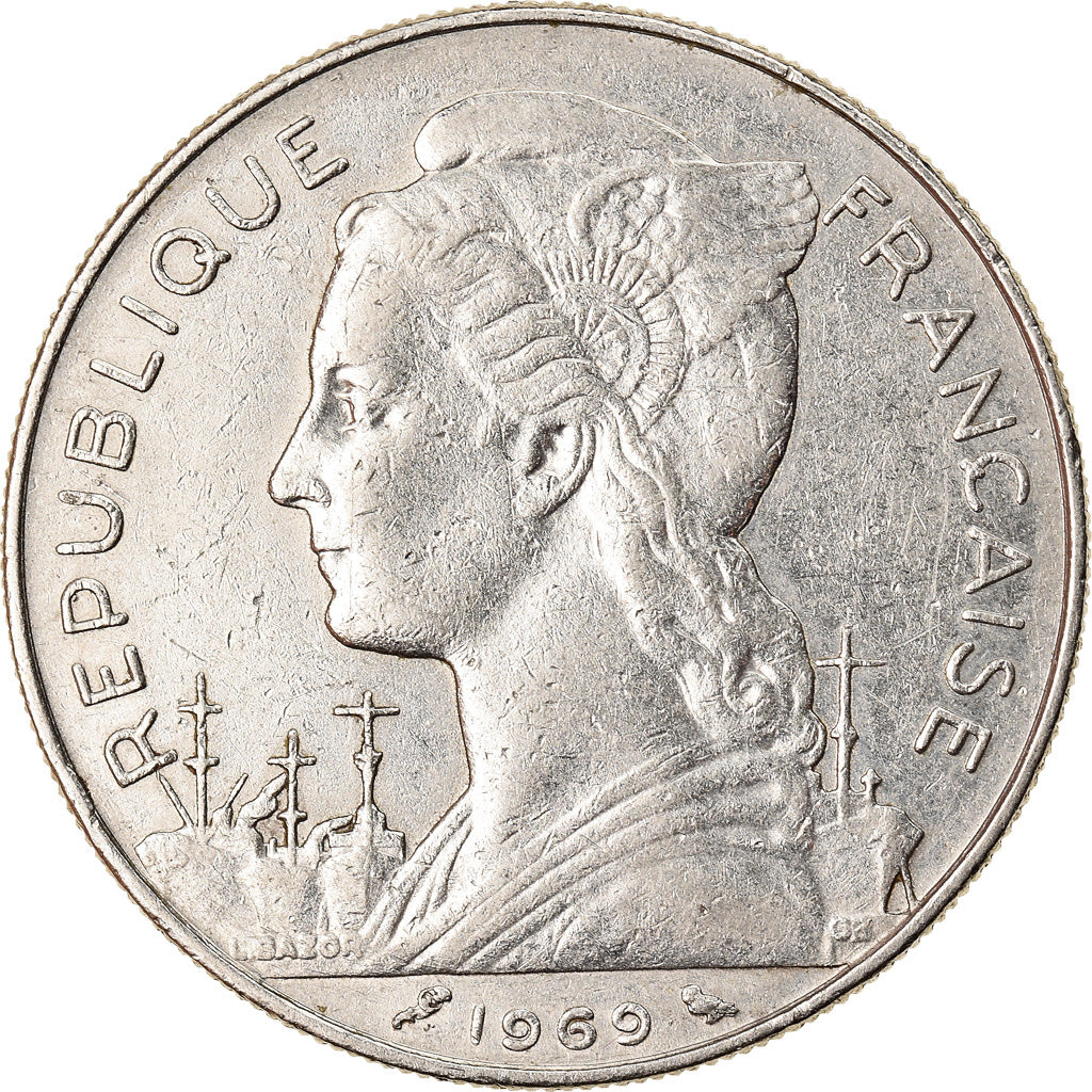 Coin, Réunion, 100 Francs, 1969, AU(55-58), Nickel, KM:13
