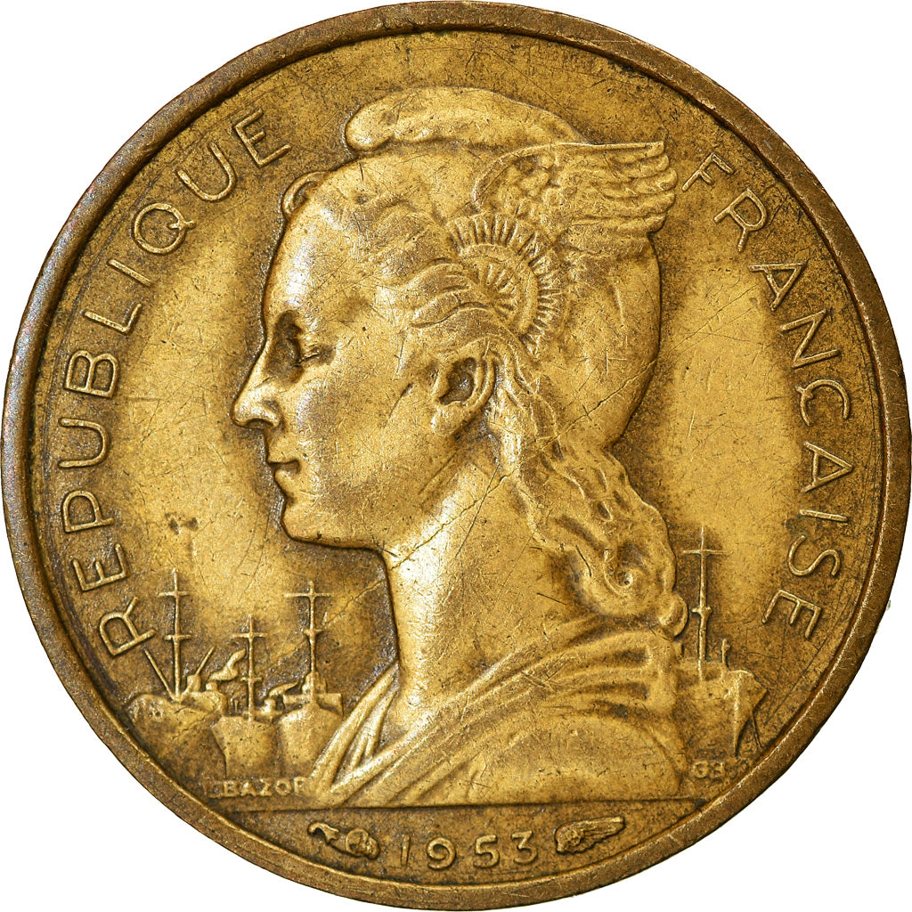 Monnaie, Madagascar, 10 Francs, 1953, Paris, TTB, Aluminum-Bronze, KM:6