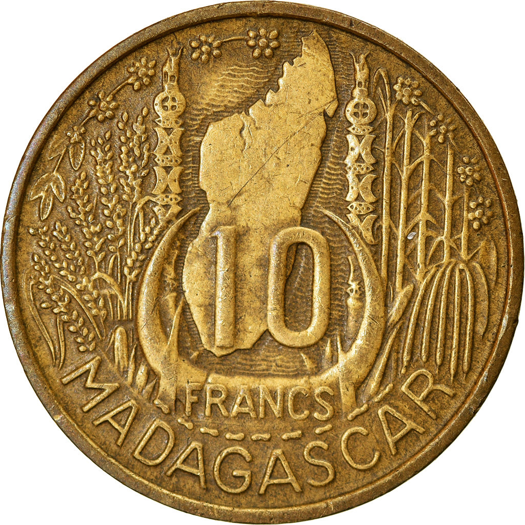 Monnaie, Madagascar, 10 Francs, 1953, Paris, TTB, Aluminum-Bronze, KM:6