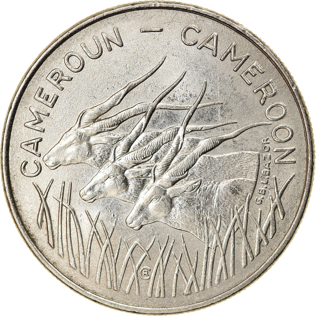 Coin, Cameroon, 100 Francs, 1975, Paris, AU(55-58), Nickel, KM:17
