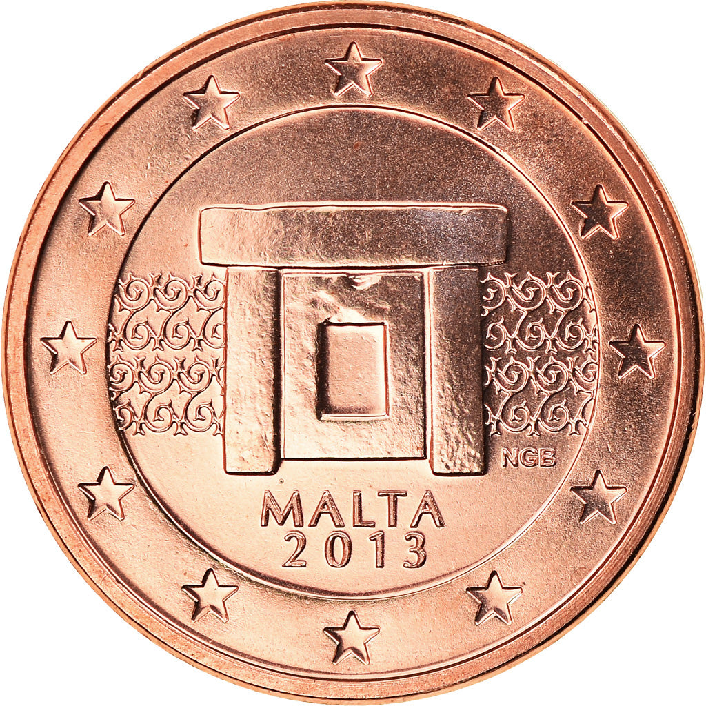 Malta, 2 Euro Cent, 2013, MS(65-70), Copper Plated Steel