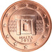Malta, 2 Euro Cent, 2013, MS(65-70), Copper Plated Steel