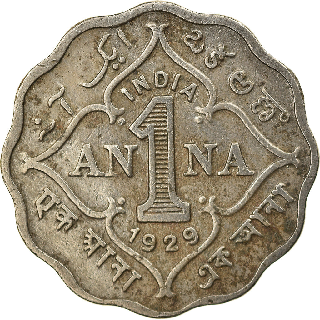 Münze, INDIA-BRITISH, George V, Anna, 1929, S+, Copper-nickel, KM:513