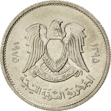 LIBYA, 10 Dirhams, 1975, KM #14, MS(63), Copper-Nickel Clad Steel, 2.96