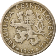 Coin, Czechoslovakia, Koruna, 1923, EF(40-45), Copper-nickel, KM:4