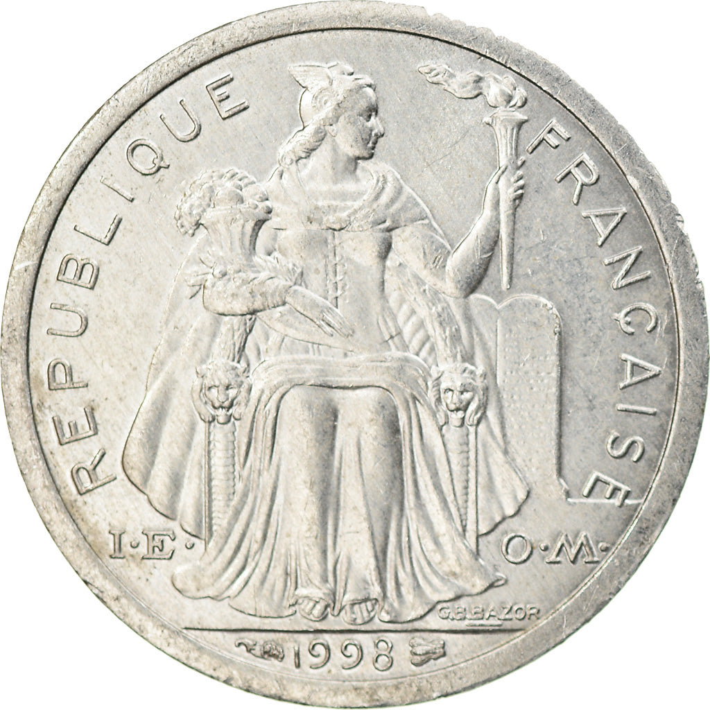 Coin, French Polynesia, Franc, 1998, Paris, AU(55-58), Aluminum, KM:11