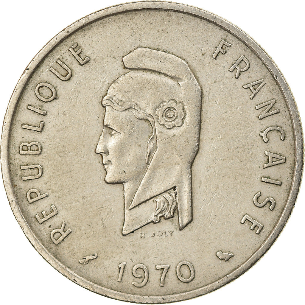Coin, FRENCH AFARS & ISSAS, 50 Francs, 1970, Paris, EF(40-45), Copper-nickel