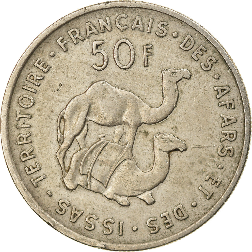 Coin, FRENCH AFARS & ISSAS, 50 Francs, 1970, Paris, EF(40-45), Copper-nickel