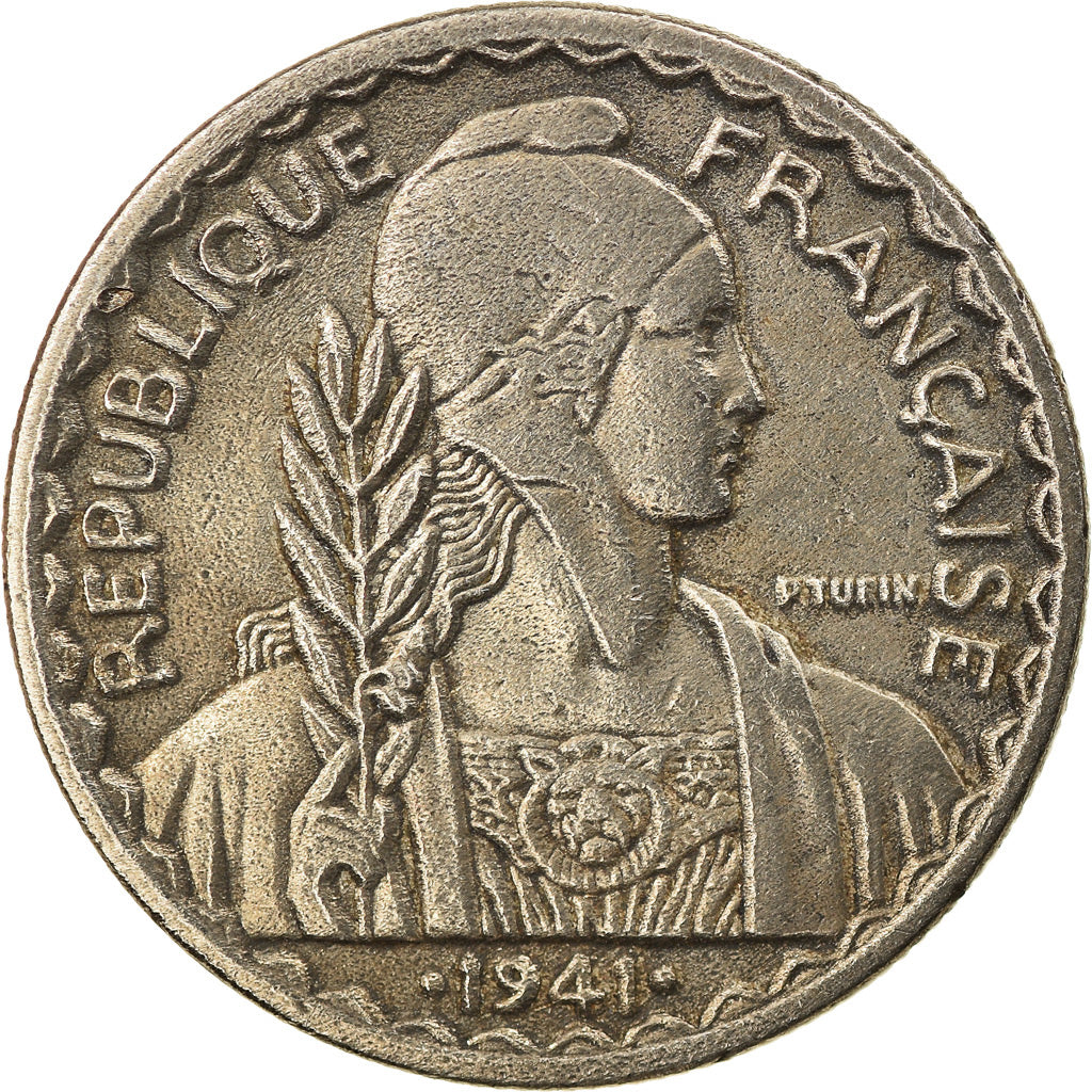 Moneda, INDOCHINA FRANCESA, 20 Cents, 1941, San Francisco, USA, EBC, Cobre -